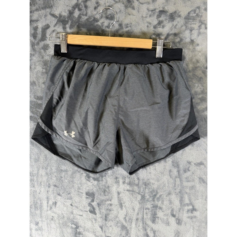 Under Armour HeatGear Women's S Athletic Shorts Blk/Gray Mesh Lined 3" Inseam